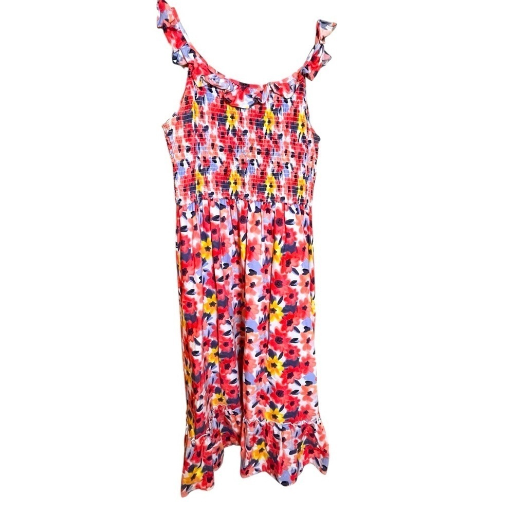 Blueberi Boulevard Midi Dress Sundress Women’s Size XL Tropical Ruffle Floral